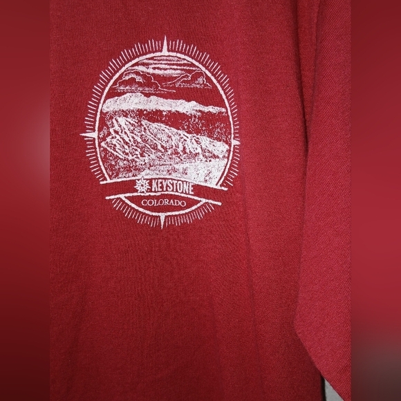 Keystone Colorado women's Large red long sleeve shirt skiing mountains v… - Picture 2 of 7